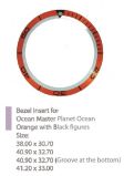 Безель (Bezel) Bezel Insert for Master Planet Ocean 38.00x30.70 Orange