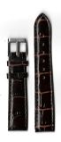 Ремень кожаный, 18 мм, Kroko (темно-коричневый ) прошитый красной строчкой  PREMIUM