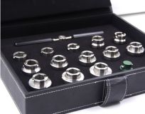 Ключ с насадками для открывания часов Rolex в кожаном футляре Premium (13шт., от 18.5-36.5)