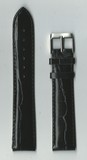 Ремень кожаный, 20 мм, Kroko (удлиненный, черный)   PREMIUM
